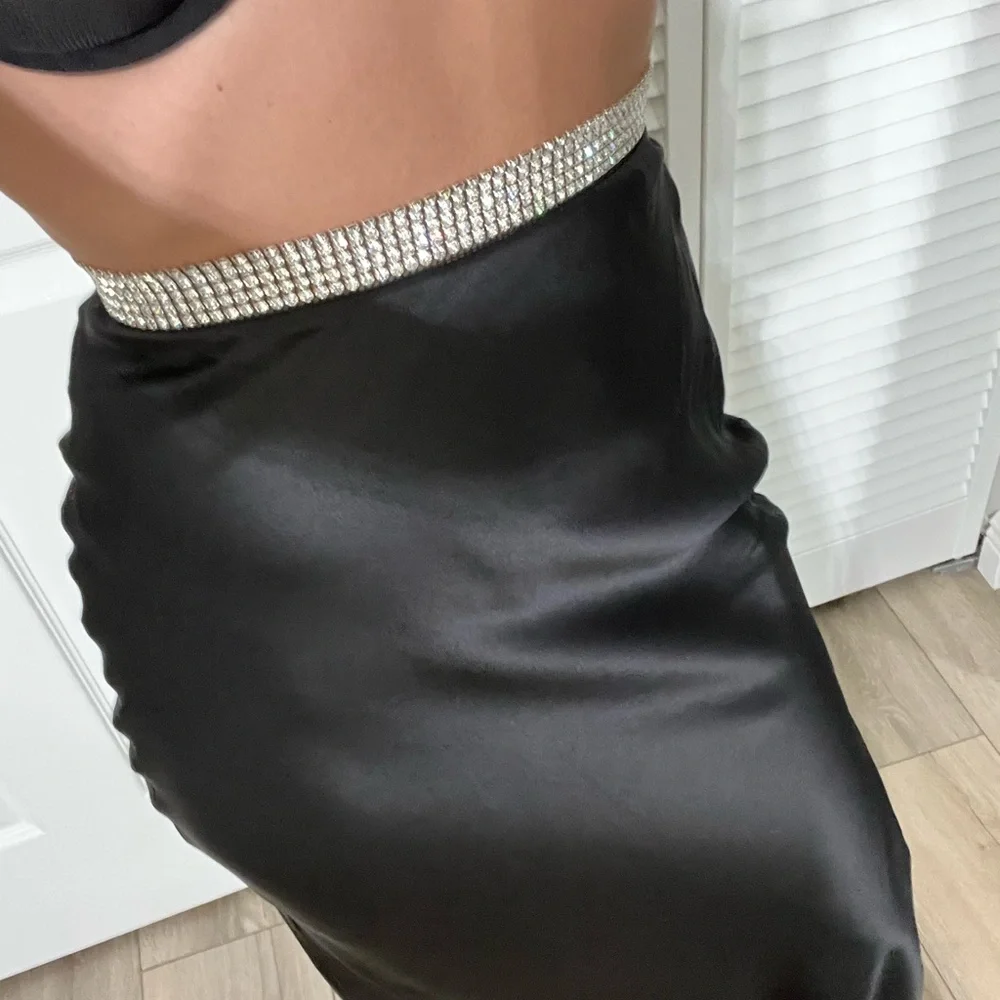 NWT - Michael Lo Sordo Stellers Bias Maxi Black Silk Skirt (Australia 6) - Picture 10 of 15